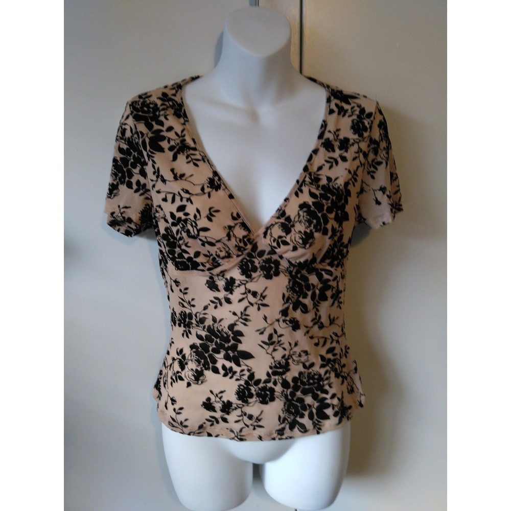 Women's Velvet Burnout Babydoll Top Size S Whimsigoth Floral Romantic Feminine